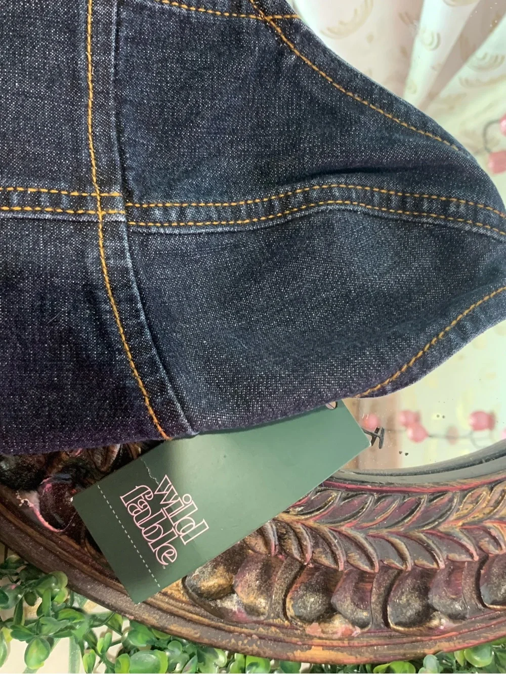 wild fable Dark Blue Denim top with Contrast Stitching - Picture 2 of 5